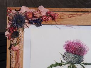 Cadre décoration rose et bleu